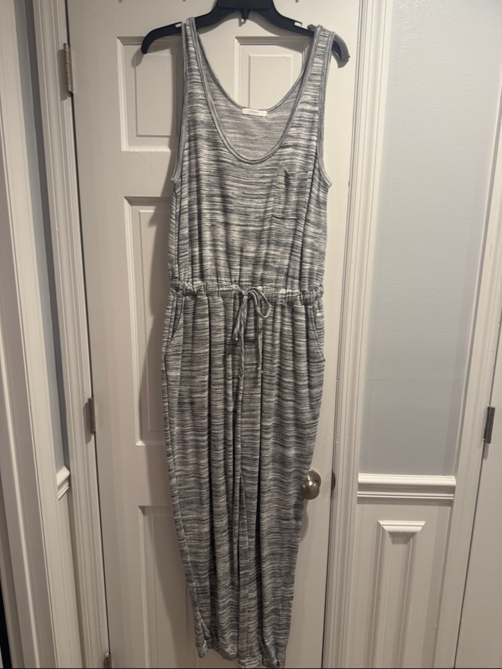 Cherish Gray Striped Sleeveless Jumpsuit